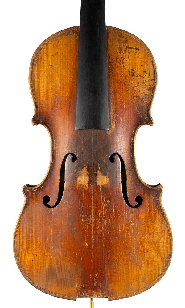 A violin, labelled Antonius Stradiuarius