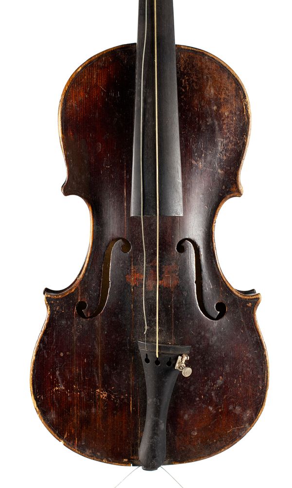 A three-quarter sized violin, unlabelled