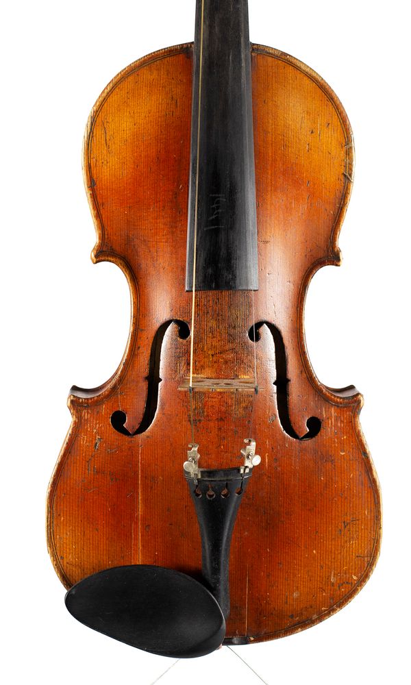 A three-quarter sized violin, labelled Antonius Stradiuarius