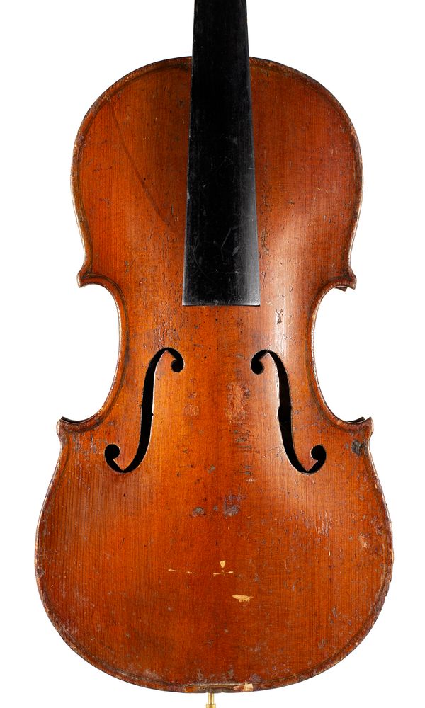 A three-quarter sized violin, unlabelled