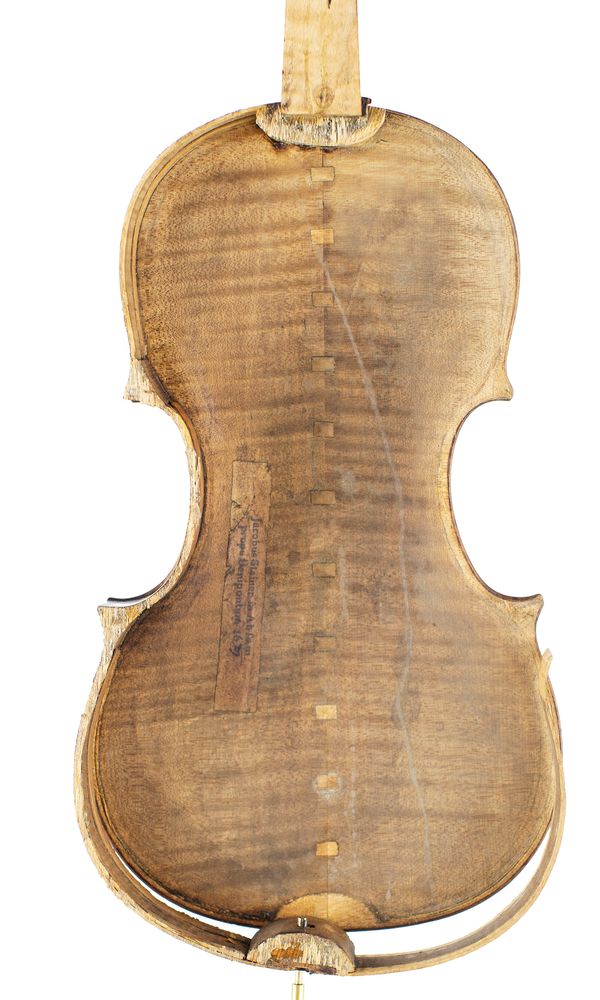 A violin, labelled Jacobus Stainer