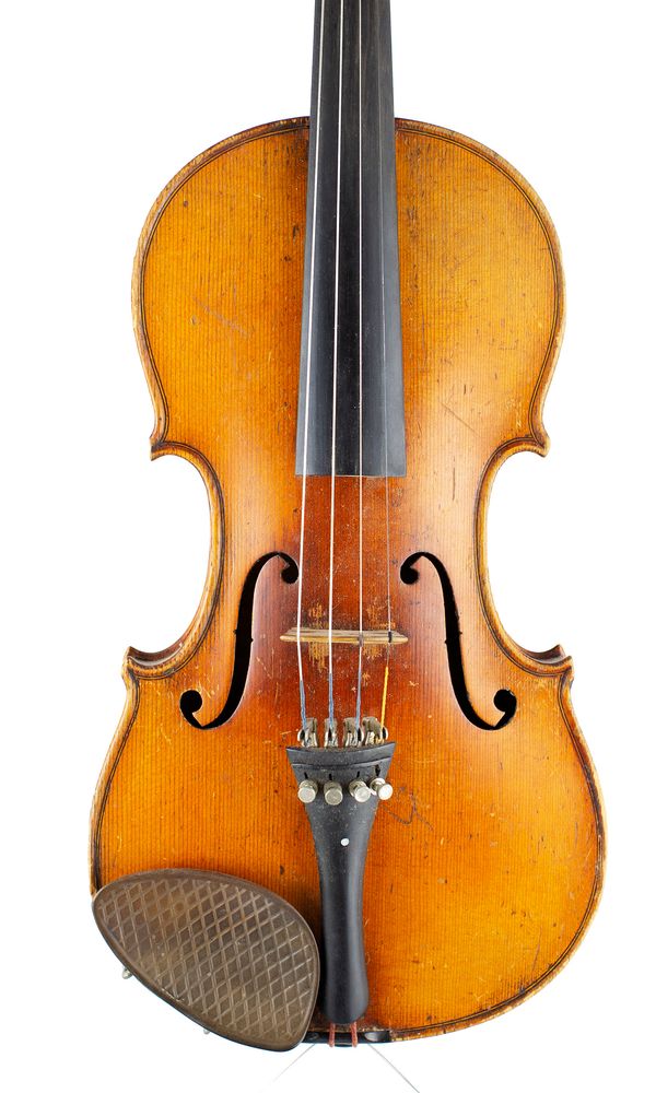 A three-quarter sized violin, unlabelled