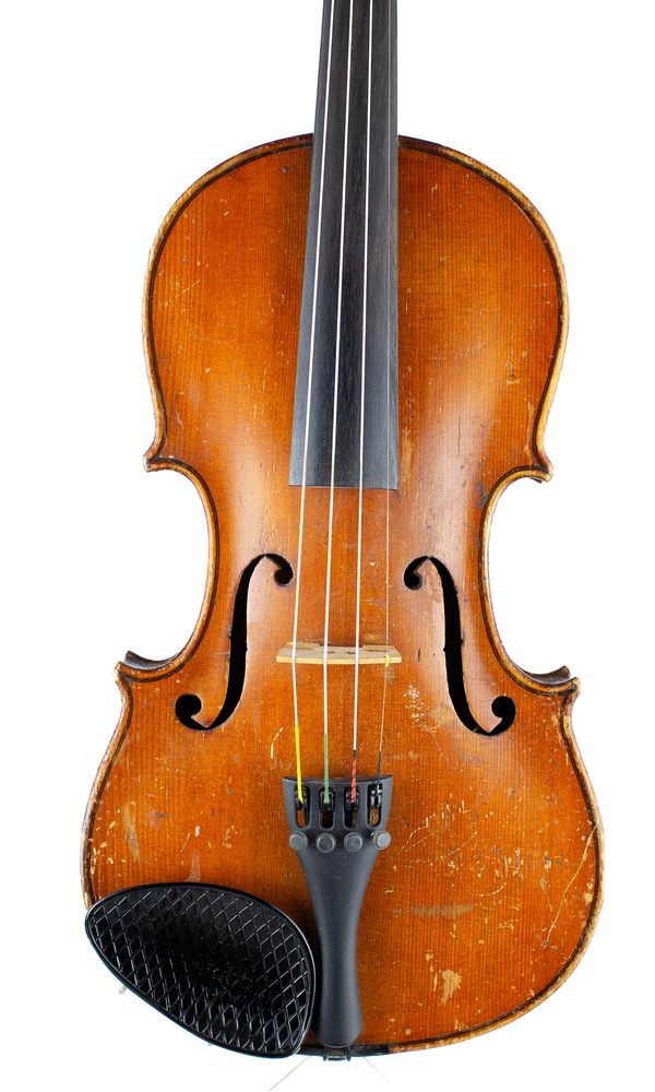 A three-quarter sized violin, labelled Antonius Stradiuarius