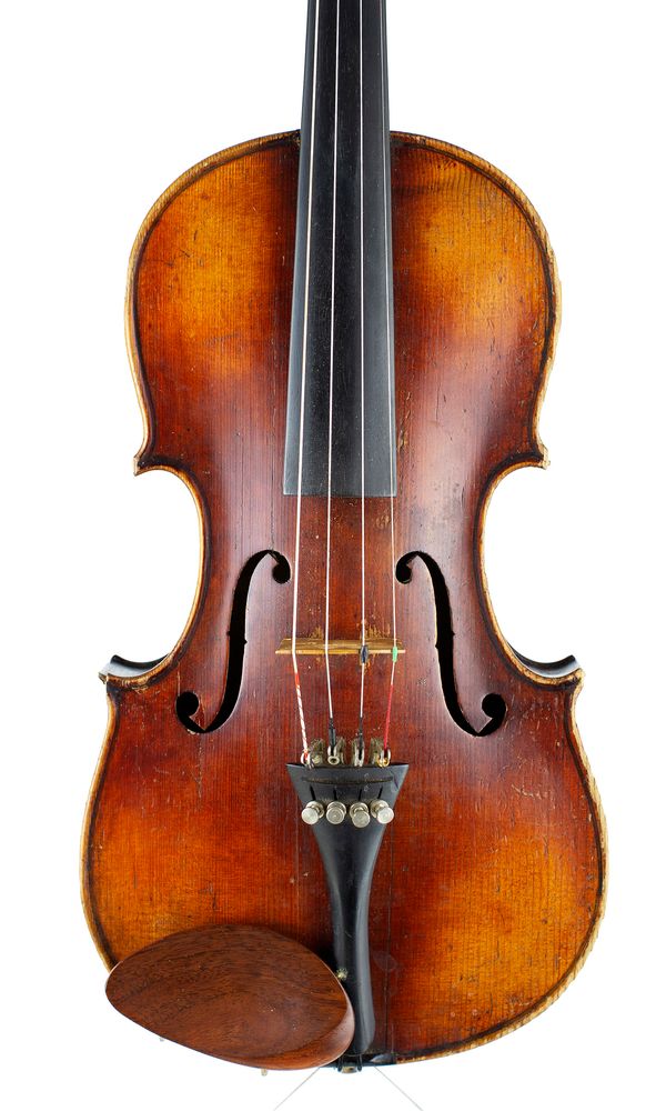 A three-quarter sized violin, unlabelled