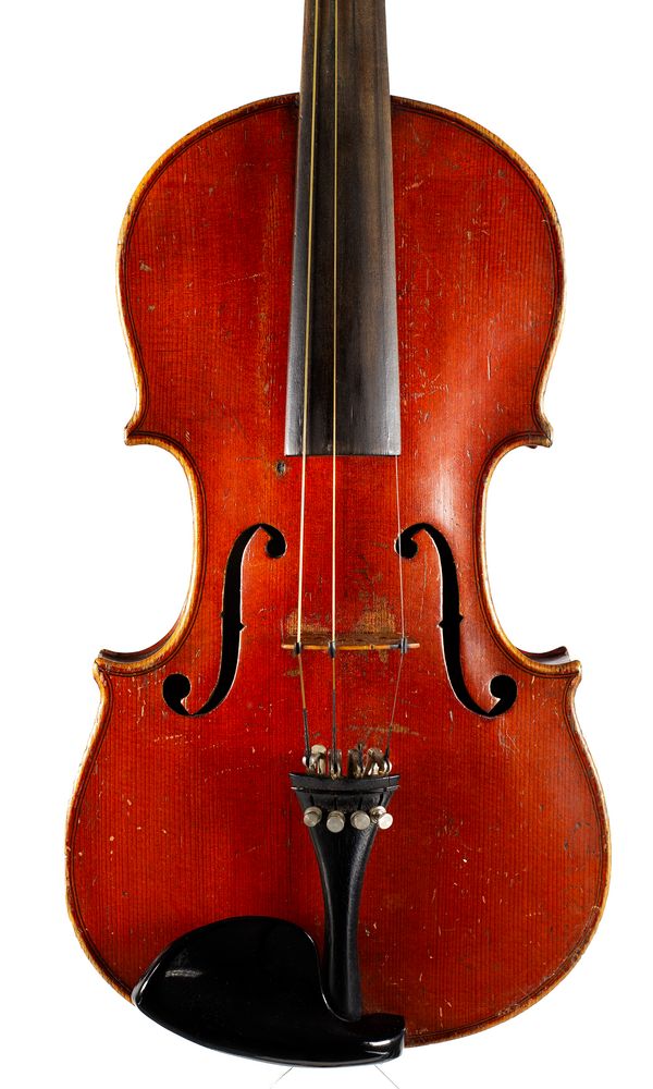 A violin, labelled The Ruggeri Model Violin