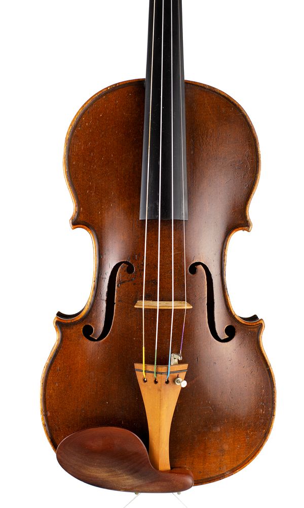 A violin, branded D. Nicolas Aine