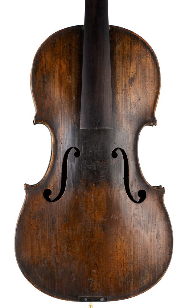 A violin, labelled Antonius Stradiuarius