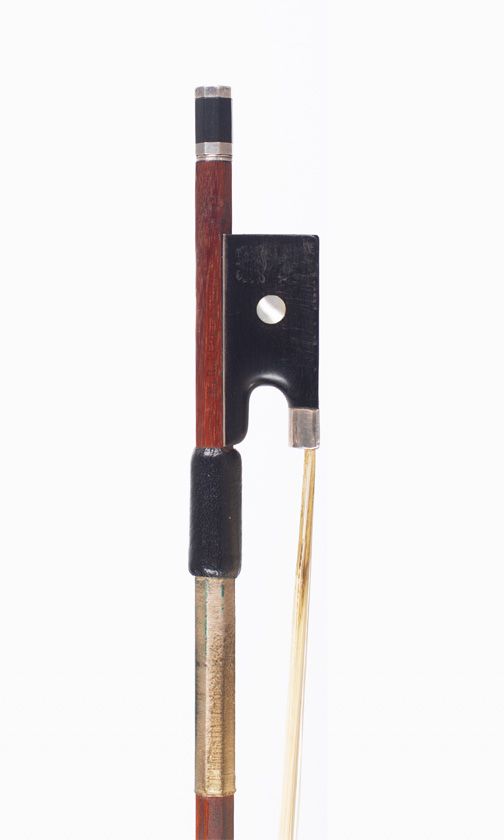 A silver-mounted violin bow by H. R. Pfretzschner (Sr)