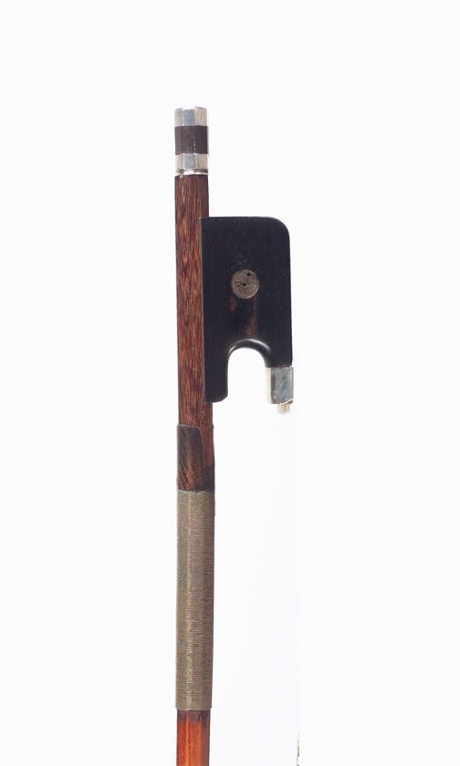 A silver-mounted cello bow, for Cuniot-Hury, France, circa 1910