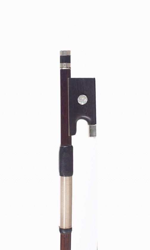 A nickel-mounted violin bow, France