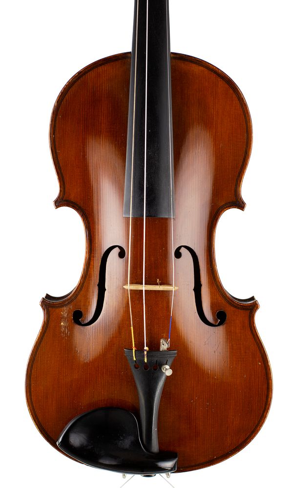 A violin, labelled Andreas Amati