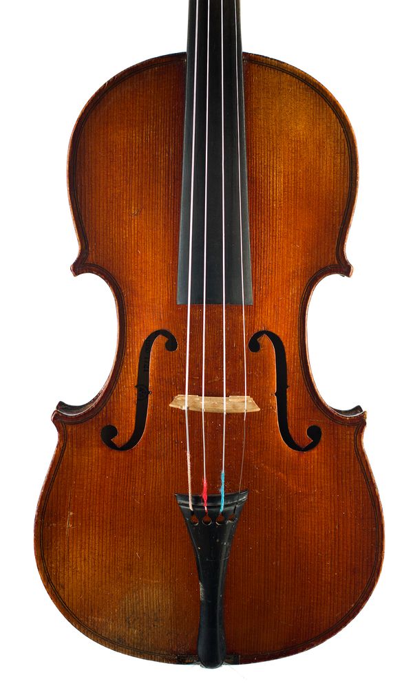 A violin, labelled Antonius Stradivarius Cremona