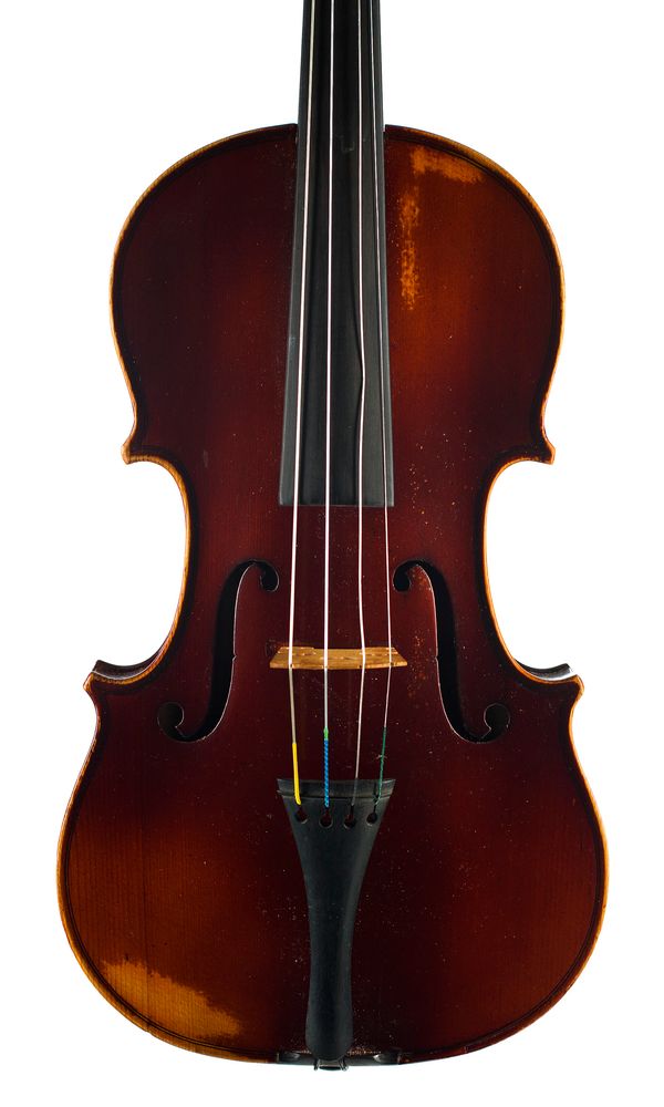 A violin, labelled Gustave Bernardel