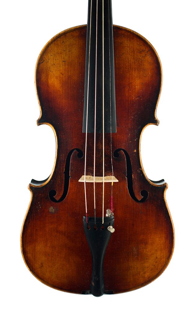 A violin, labelled Manufactured in Berlin (L)