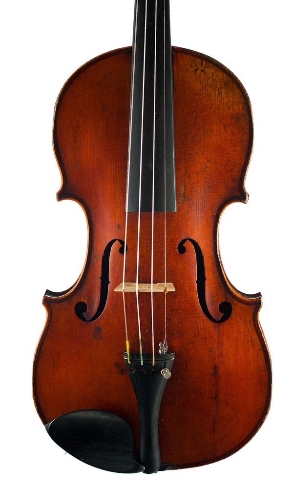 A violin, labelled Geronimo Barnabetti