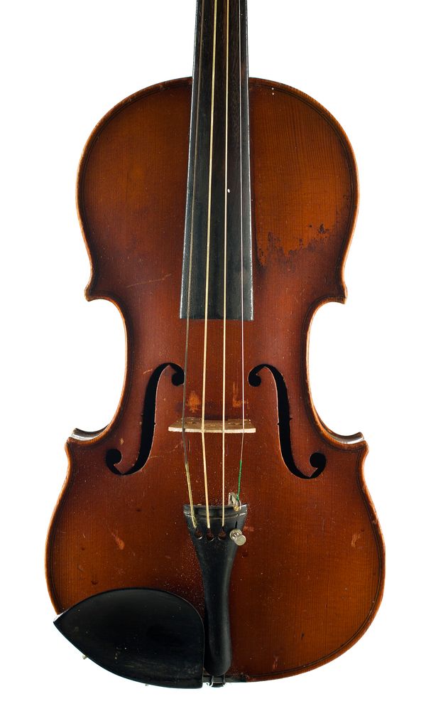 A three-quarter sized violin, unlabelled