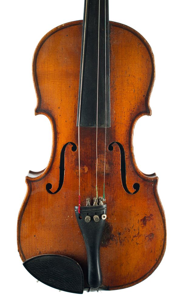 A violin, labelled H. Hieronjimus