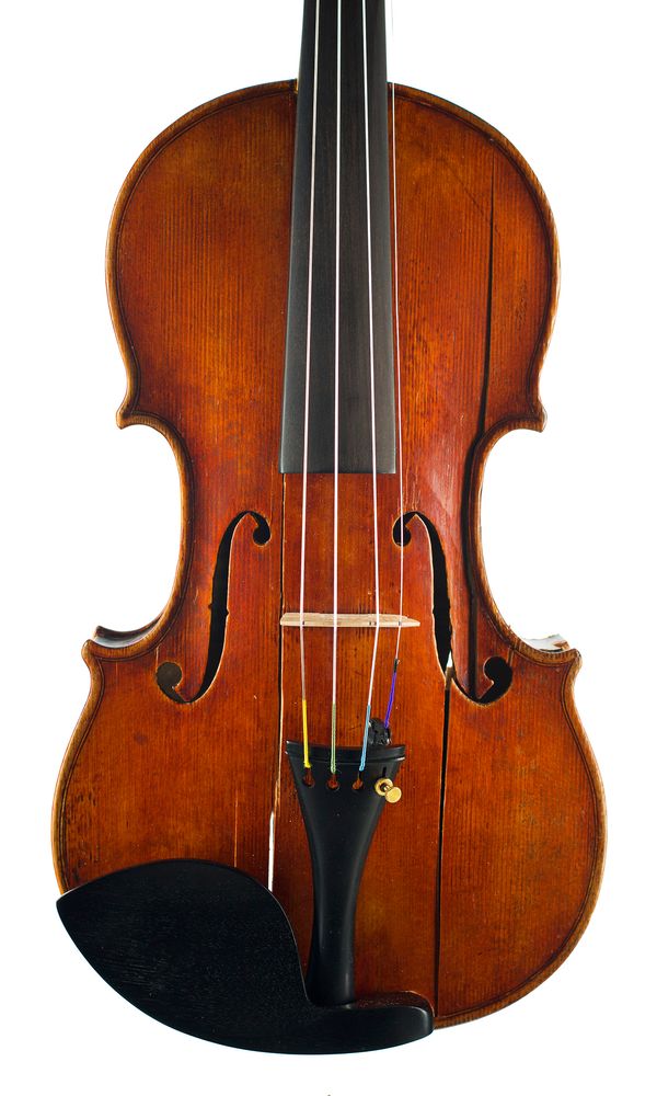 A violin, labelled Joannes Franciscus Pressenda Raphael