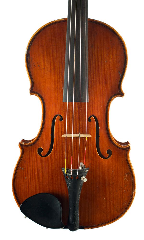 A violin, labelled Edrio Edreb