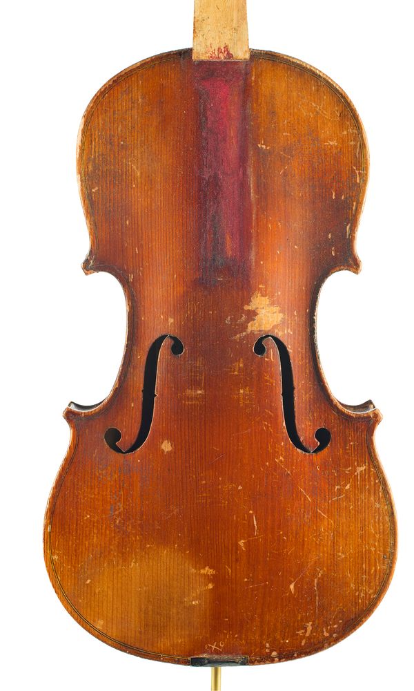 A three-quarter size violin, labelled Modele d'apres Antonius Stradiuarius