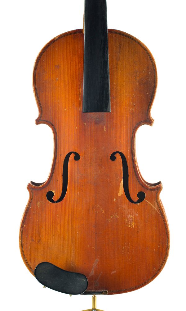 A three-quarter sized violin, labelled Mansuy