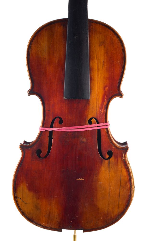 A violin, labelled Neuner & Hornsteiner