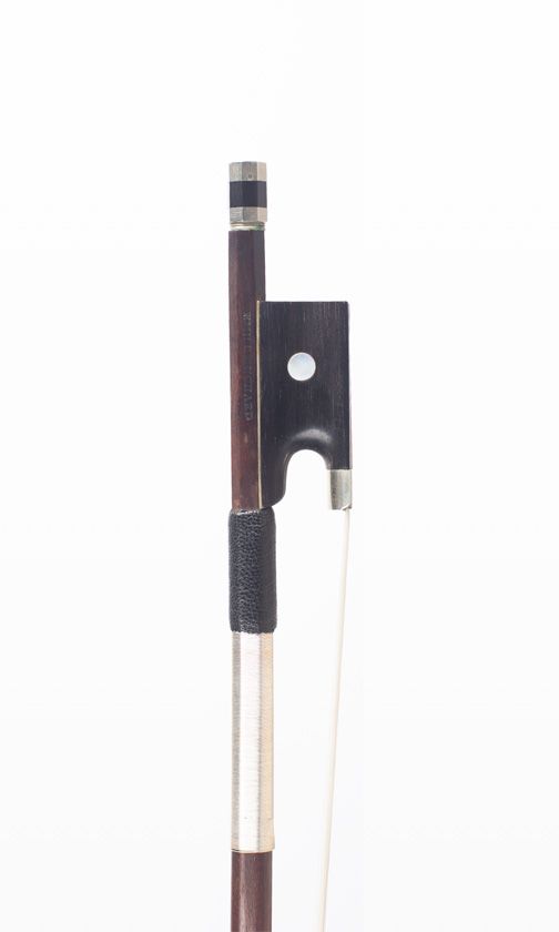 A nickel-mounted violin bow by Louis Morizot (pere)