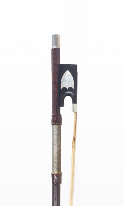 A nickel-mounted violin bow, circa 1880