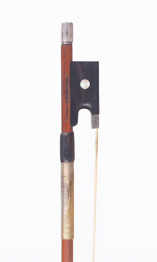 A silver-mounted violin bow by Albert Nürnberger