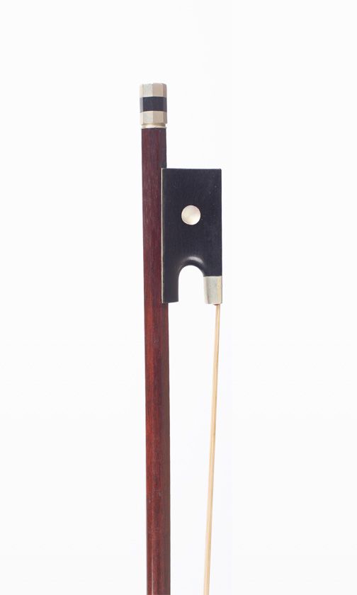 A nickel-mounted violin bow, unbranded