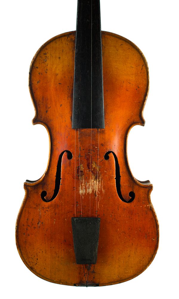 A violin, labelled Antonius Stradiuarius