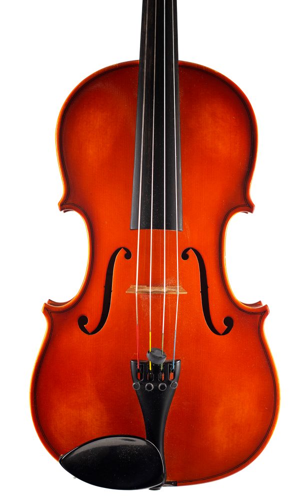 A viola, labelled Rudolph Fiedler