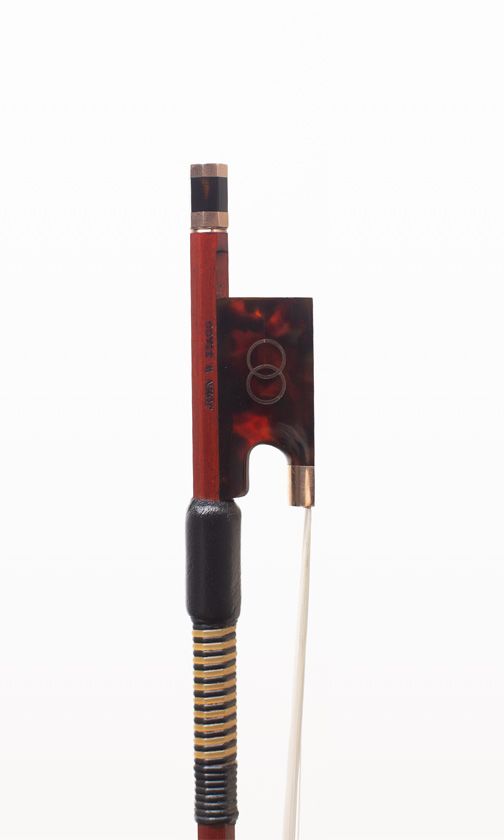 A gold and tortoiseshell-mounted violin bow by John W. Stagg, Bristol