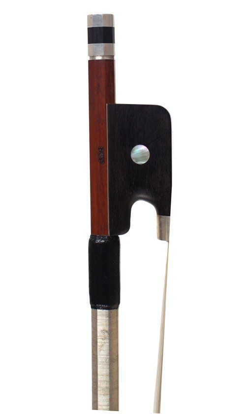 A silver-mounted cello bow by John Stagg