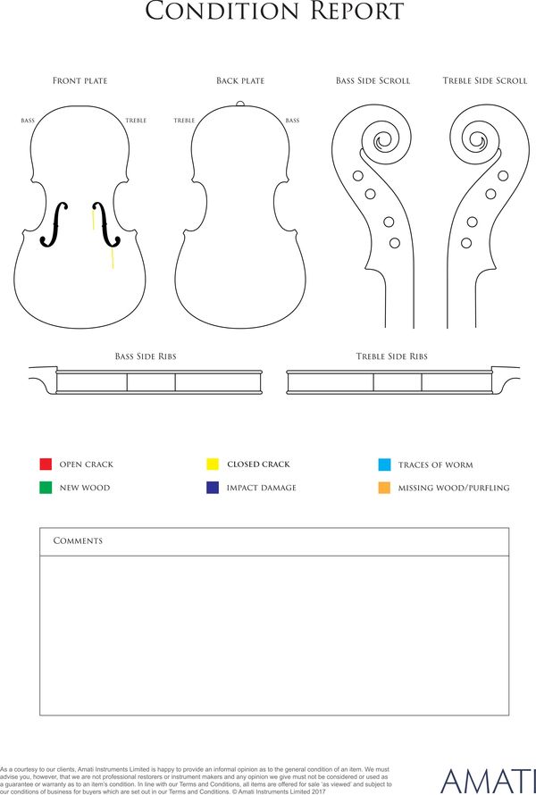 A child's violin labelled Medio Fino - condition report