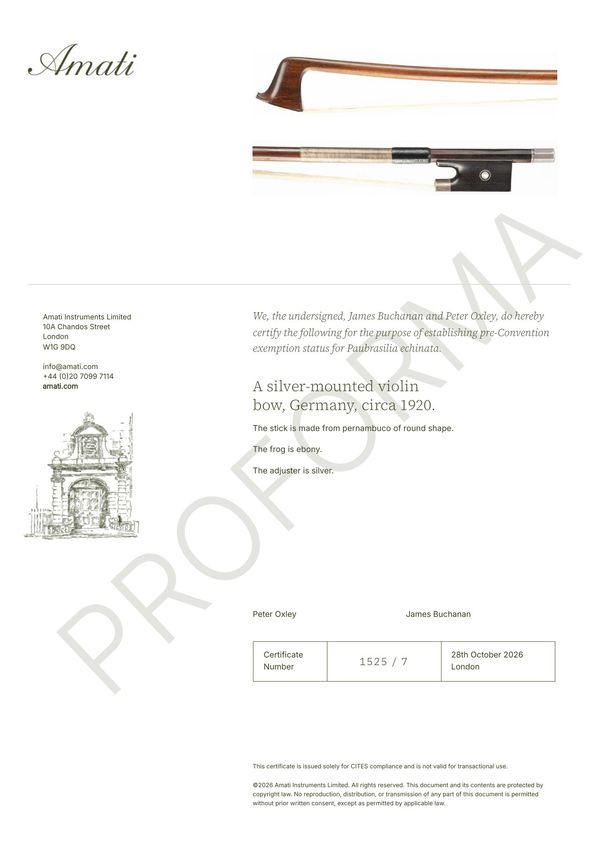 A silver-mounted violin bow, Germany, circa 1920 - Photo 2