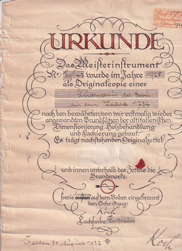 A violin by Franz Joseph Koch, Dresden, 1928 - Photo 4