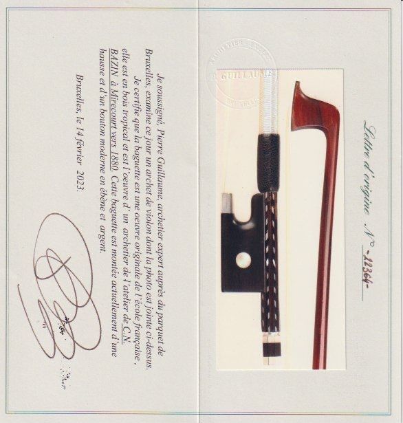 A silver-mounted violin bow, by Charles Nicolas Bazin, Mirecourt, France, 1880 - Photo 2