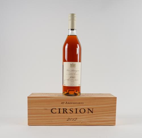 A CASED BOTTLE OF BODEGAS RODA CIRSION 2012 AND A BOTTLE OF EFFINGHAM ARMAGNAC (2)