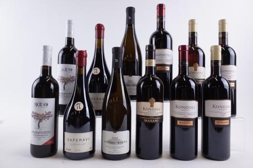 8 BOTTLES RED AND 4 WHITE GEORGIAN WINE