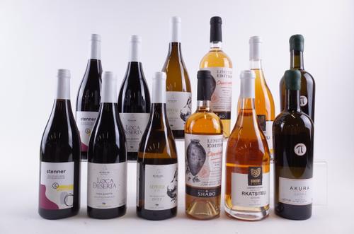 4 BOTTLES RED, 4 WHITE AND 4 ROSÉ GEORGIAN, GERMAN AND UKRANIAN WINE