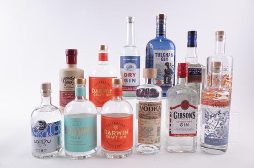 11 BOTTLES GIN AND 2 BOTTLE VODKA