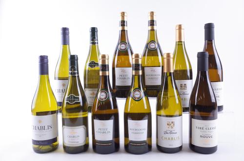 TWELVE BOTTLES WHITE BURGUNDY