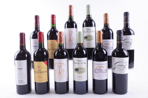 TWELVE BOTTLES RED BORDEAUX