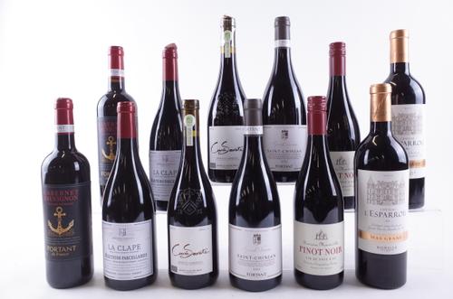 TWELVE BOTTLES FRENCH RED WINE