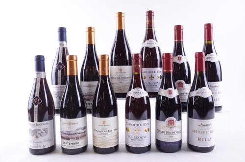 TWELVE BOTTLES RED BURGUNDY