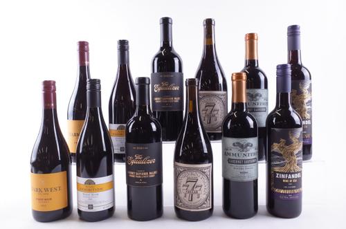 TWELVE BOTTLES AMERICAN RED WINE