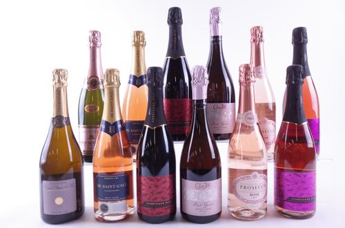 NINE BOTTLES SPARKLING ROSÉ WINE AND THREE ROSÉ CHAMPAGNE