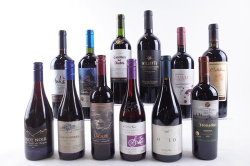 TWELVE BOTTLES CHILEAN RED WINE