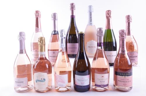 ELEVEN BOTTLES ROSÉ PROSECCO AND ONE ENGLISH SPARKLING WINE